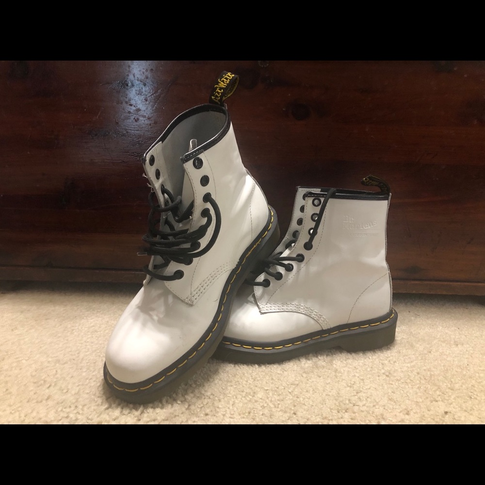 Women’s White Dr Martens Boots